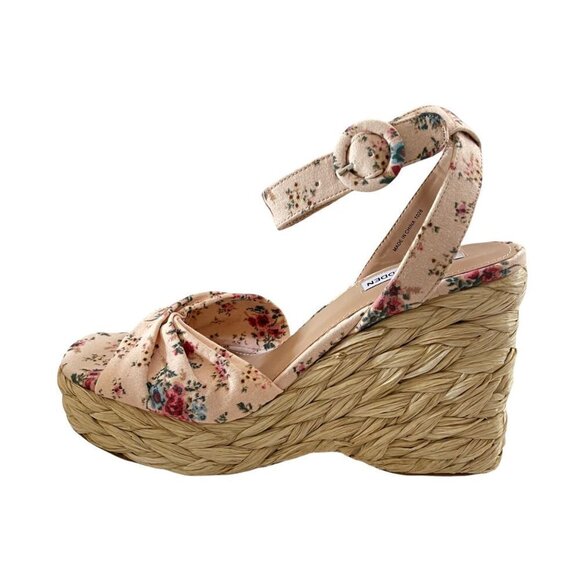 Steve Madden Women's Pink Floral Poloma Espadrille Platform Wedge Sandals Sz 8.5 - Picture 9 of 9